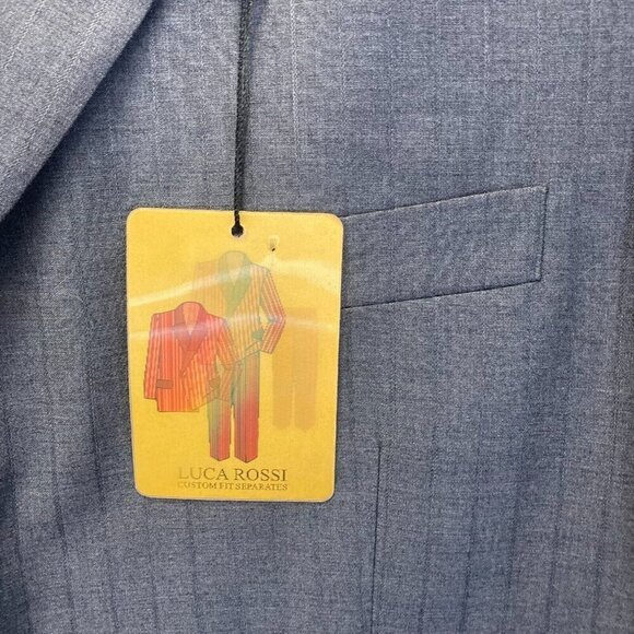 NEW Luca Rossi Italia Super 150's Blazer Suit Jacket Mens 46L Gray 3-button NWT - Picture 5 of 15